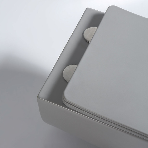 Унитаз подвесной безободковый Vincea Evo VT1-34SMG с тонкой крышкой микролифт, серый матовый, Цвет производителя: серый фото 5