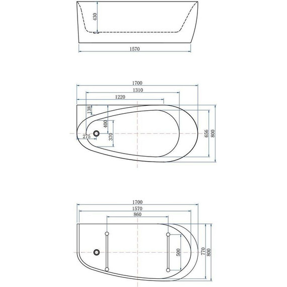 Ванна отдельностоящая Allen Brau Priority 170х80 см 2.31002.21 фото 2