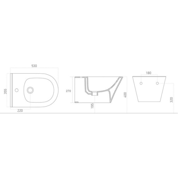 Биде подвесное Aquanet LAKE-B2B 316464, чёрный матовый фото 11