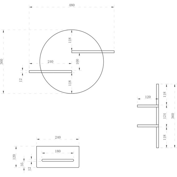 Полка Abber Stein AS1656, белый матовый - 3 Полка Abber Stein AS1656, белый матовый фото 3