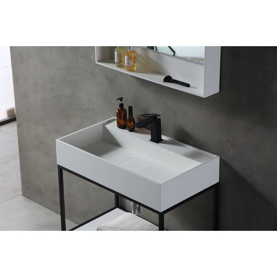 Раковина с консолью Abber Stein 80 см AS2630, белый матовый - 3 Раковина с консолью Abber Stein 80 см AS2630, белый матовый фото 3