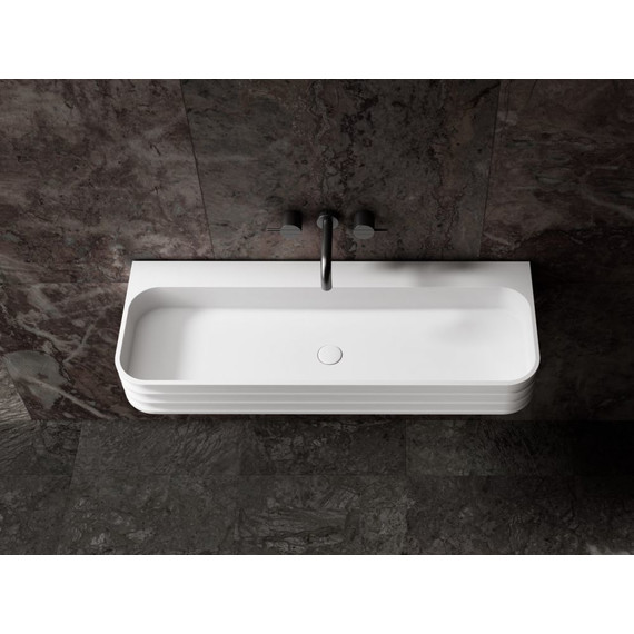 Раковина подвесная Abber Stein 100 см AS2651-1.0, белый матовый - 2 Раковина подвесная Abber Stein 100 см AS2651-1.0, белый матовый фото 2