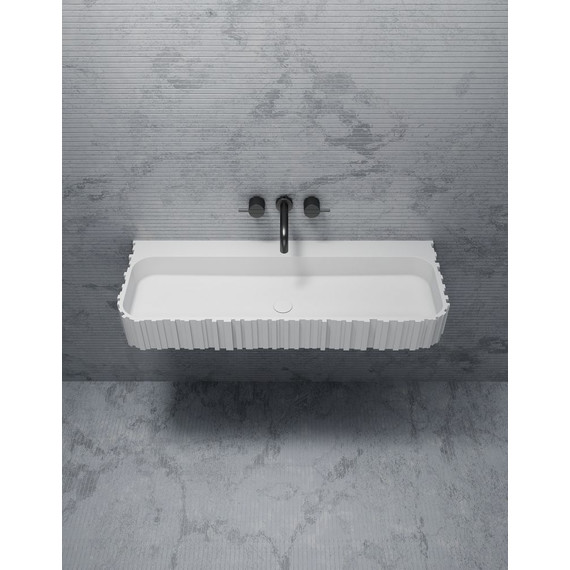 Раковина подвесная Abber Stein 100 см AS2652-1.0, белый матовый фото 2