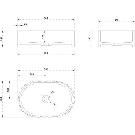 Раковина-чаша Abber Stein 56 см AS2655, белый матовый - 5 Раковина-чаша Abber Stein 56 см AS2655, белый матовый фото 5