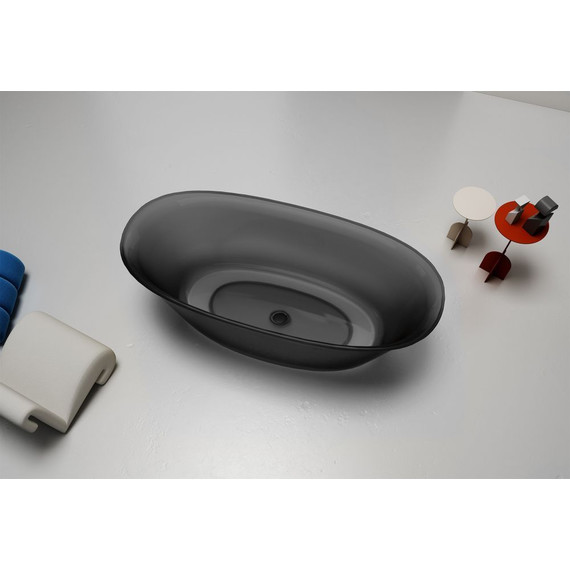 Ванна отдельностоящая Abber Kristall 170x75 см AT9707Onyx, чёрный фото 4