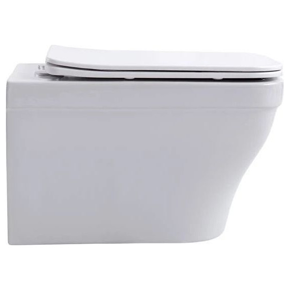 Унитаз подвесной безободковый Aquanet Elegant W LX-1163 280960 с тонкой крышкой микролифт фото 3