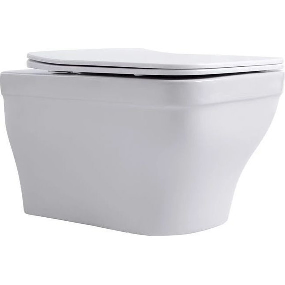 Унитаз подвесной безободковый Aquanet Elegant W LX-1163 280960 с тонкой крышкой микролифт фото 5