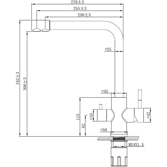 Смеситель для кухни Esko GR 05 B, чёрный, Цвет производителя: чёрный фото 2
