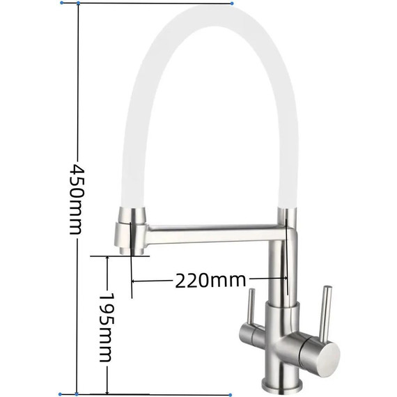 Смеситель для кухни Esko K26 W, белый/никель матовый, Цвет производителя: белый, никель - 2 Смеситель для кухни Esko K26 W, белый/никель матовый, Цвет производителя: белый, никель фото 2