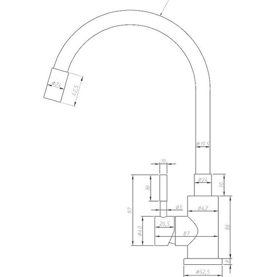 Смеситель для кухни Esko K44 B, чёрный/никель матовый, Цвет производителя: чёрный, никель - 4 Смеситель для кухни Esko K44 B, чёрный/никель матовый, Цвет производителя: чёрный, никель фото 4
