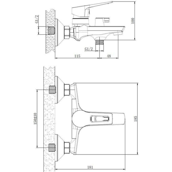 Смеситель для ванны Esko Rabat RA 54 w/a фото 2