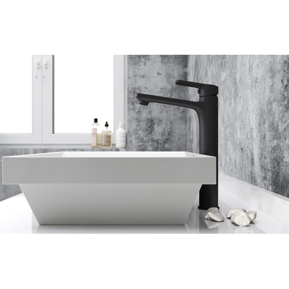 Смеситель для раковины высокий Esko Singapore black SB 25, чёрный матовый фото 2