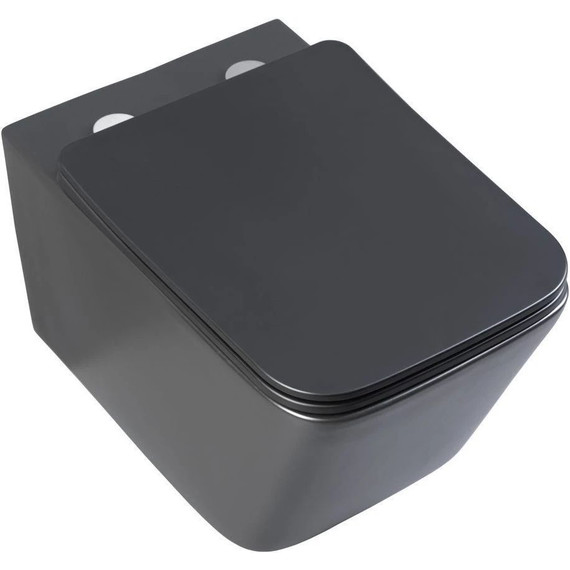 Унитаз подвесной безободковый Aquanet Rimless Tavr-W BL-103N-WHT black 287011 с тонкой крышкой микролифт, чёрный матовый, Цвет производителя: чёрный матовый фото 14