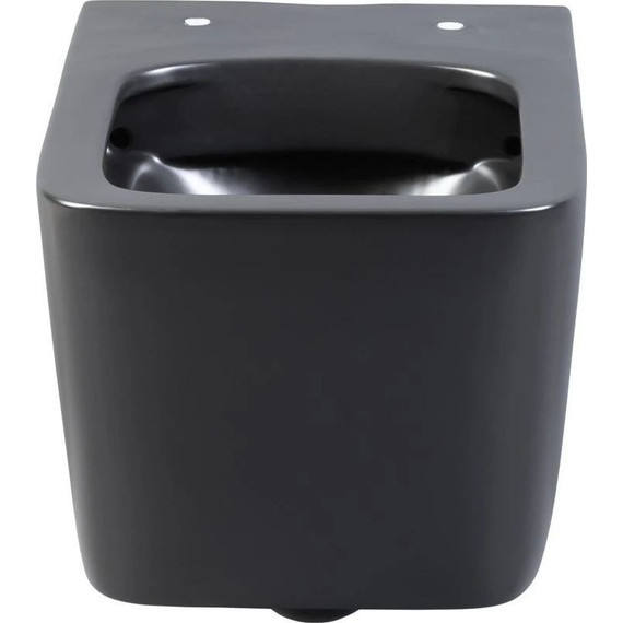 Унитаз подвесной безободковый Aquanet Rimless Tavr-W BL-103N-WHT black 287011 с тонкой крышкой микролифт, чёрный матовый, Цвет производителя: чёрный матовый фото 15