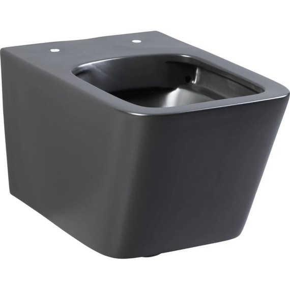 Унитаз подвесной безободковый Aquanet Rimless Tavr-W BL-103N-WHT black 287011 с тонкой крышкой микролифт, чёрный матовый, Цвет производителя: чёрный матовый фото 16