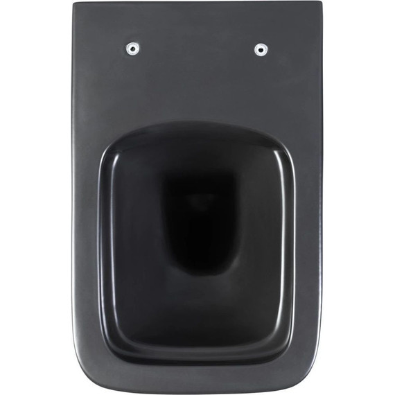 Унитаз подвесной безободковый Aquanet Rimless Tavr-W BL-103N-WHT black 287011 с тонкой крышкой микролифт, чёрный матовый, Цвет производителя: чёрный матовый фото 17