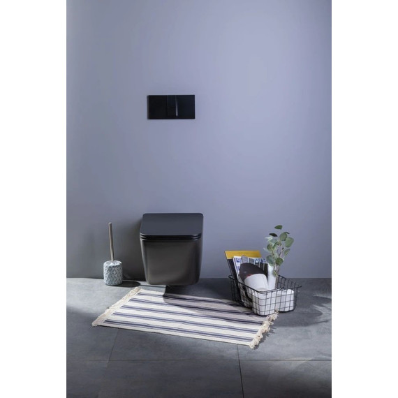 Унитаз подвесной безободковый Aquanet Rimless Tavr-W BL-103N-WHT black 287011 с тонкой крышкой микролифт, чёрный матовый, Цвет производителя: чёрный матовый фото 25