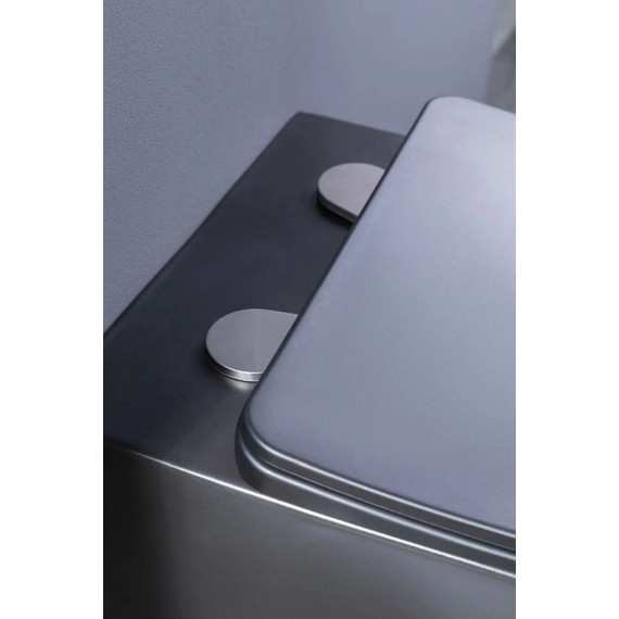 Унитаз подвесной безободковый Aquanet Rimless Tavr-W BL-103N-WHT black 287011 с тонкой крышкой микролифт, чёрный матовый, Цвет производителя: чёрный матовый фото 26