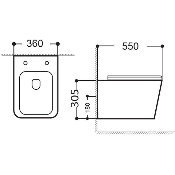 Унитаз подвесной безободковый Aquanet Rimless Tavr-W BL-103N-WHT black 287011 с тонкой крышкой микролифт, чёрный матовый, Цвет производителя: чёрный матовый фото 28