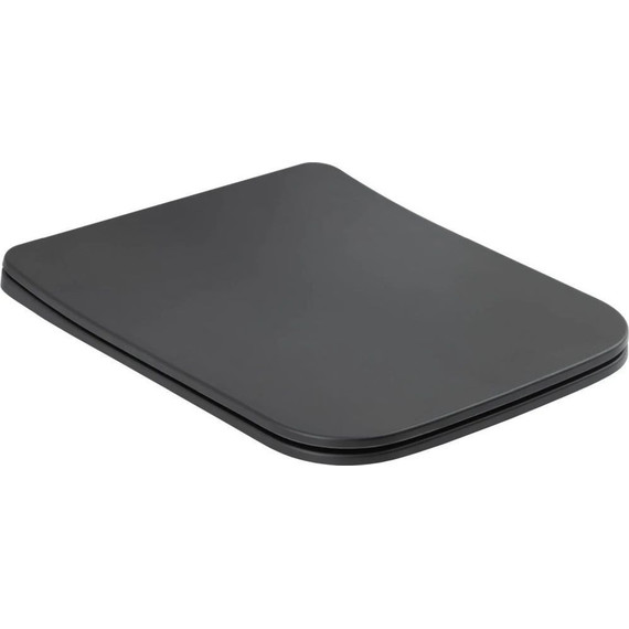 Унитаз подвесной безободковый Aquanet Rimless Tavr-W BL-103N-WHT black 287011 с тонкой крышкой микролифт, чёрный матовый, Цвет производителя: чёрный матовый фото 5