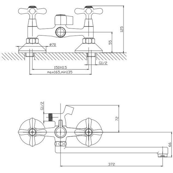 Смеситель для ванны Esko Vienna VN 31-2 фото 2