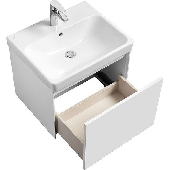 Тумба подвесная с раковиной Акватон Асти 55 см 1A263101AX2B0, белый глянцевый фото 6