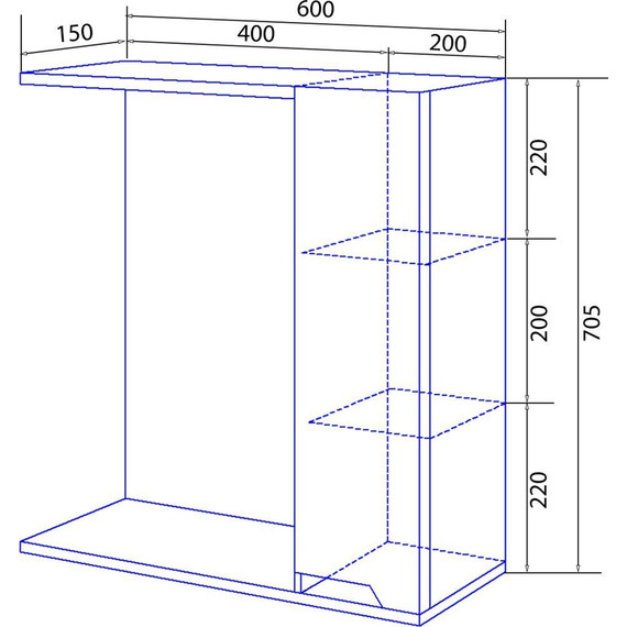 Зеркало-шкаф Loranto Mari 60 см R CS00086020 фото 5