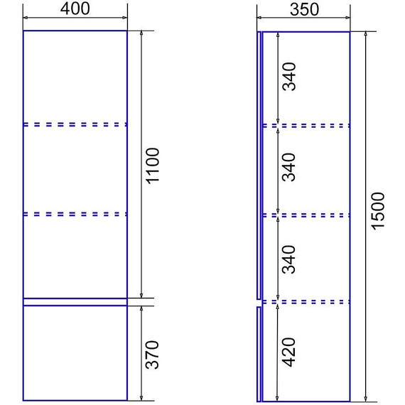 Пенал подвесной Azario Velluto 40 см CS00088605, белый матовый фото 10