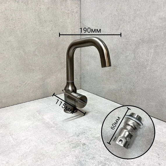 Смеситель для раковины Haiba HB10825-3, графит фото 6