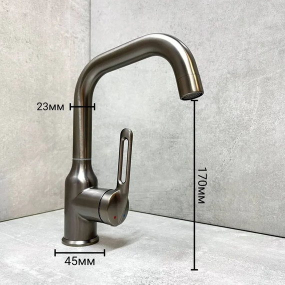 Смеситель для раковины Haiba HB10825-3, графит фото 7