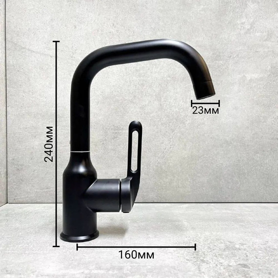 Смеситель для раковины Haiba HB10825-7, чёрный матовый - 9 Смеситель для раковины Haiba HB10825-7, чёрный матовый фото 9