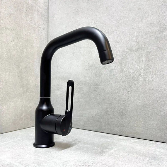 Смеситель для раковины Haiba HB10825-7, чёрный матовый - 3 Смеситель для раковины Haiba HB10825-7, чёрный матовый фото 3