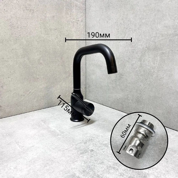 Смеситель для раковины Haiba HB10825-7, чёрный матовый - 7 Смеситель для раковины Haiba HB10825-7, чёрный матовый фото 7