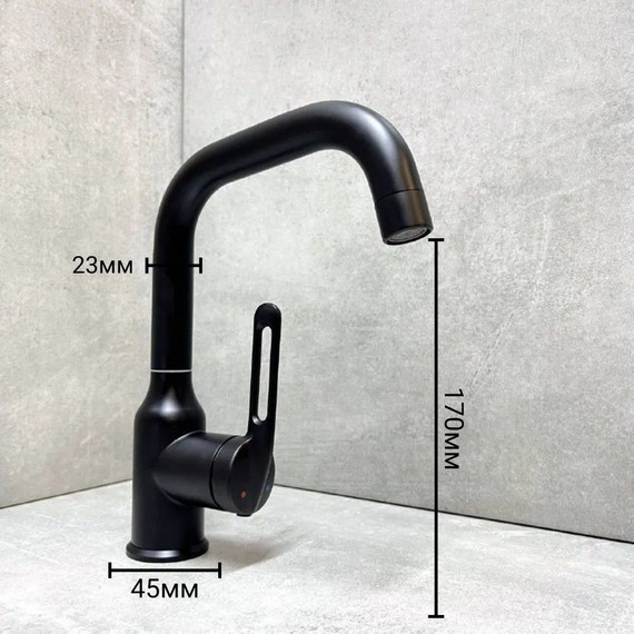 Смеситель для раковины Haiba HB10825-7, чёрный матовый - 8 Смеситель для раковины Haiba HB10825-7, чёрный матовый фото 8