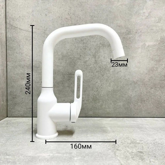 Смеситель для раковины Haiba HB10825-8, белый - 8 Смеситель для раковины Haiba HB10825-8, белый фото 8