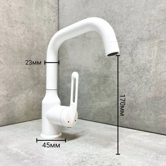 Смеситель для раковины Haiba HB10825-8, белый - 7 Смеситель для раковины Haiba HB10825-8, белый фото 7