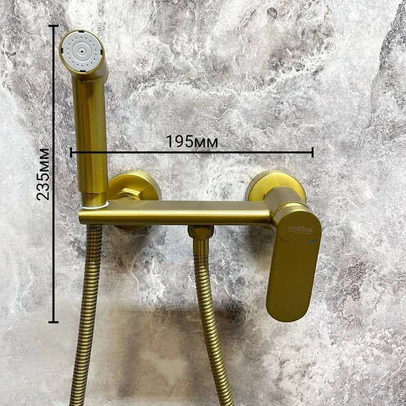 Набор для гигиенического душа Haiba HB5516-5, золото - 8 Набор для гигиенического душа Haiba HB5516-5, золото фото 8