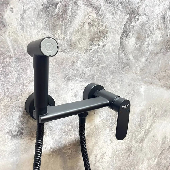 Набор для гигиенического душа Haiba HB5516-7, чёрный матовый - 4 Набор для гигиенического душа Haiba HB5516-7, чёрный матовый фото 4