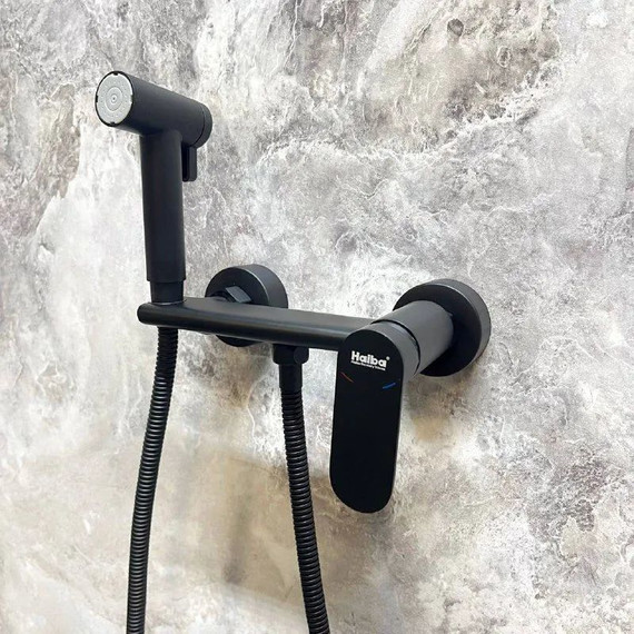 Набор для гигиенического душа Haiba HB5516-7, чёрный матовый - 5 Набор для гигиенического душа Haiba HB5516-7, чёрный матовый фото 5