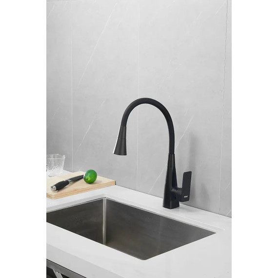 Смеситель для кухни Haiba HB73823-7, чёрный матовый фото 2