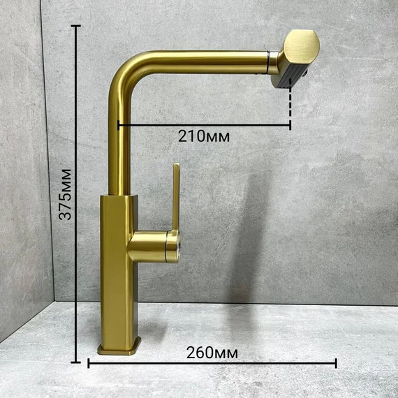 Смеситель для кухни Haiba HB73824-5, золото фото 5