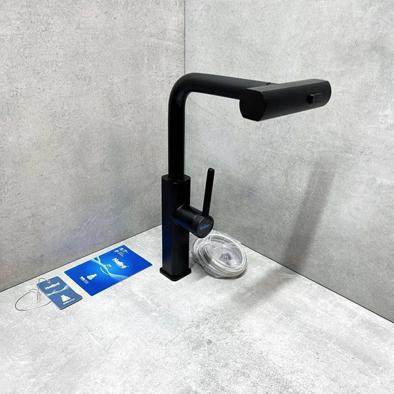 Смеситель для кухни Haiba HB73824-7, чёрный матовый фото 2