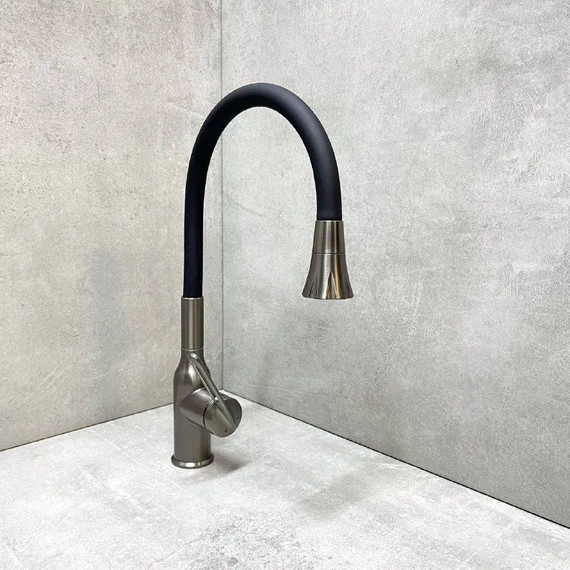 Смеситель для кухни Haiba HB73825-3, графитовый фото 3