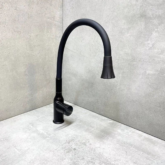 Смеситель для кухни Haiba HB73825-7, чёрный матовый фото 10