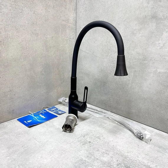 Смеситель для кухни Haiba HB73825-7, чёрный матовый фото 11