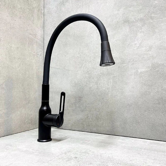 Смеситель для кухни Haiba HB73825-7, чёрный матовый фото 9