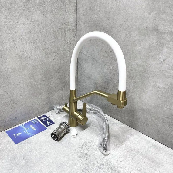 Смеситель для кухни Haiba HB76822-5, золото фото 3