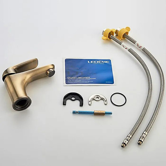 Смеситель для раковины Ledeme L1048C, бронза - 7 Смеситель для раковины Ledeme L1048C, бронза фото 7