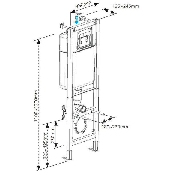 Инсталляция для унитаза Siamp BCM 536 Aqua+ 10011945 (кнопка смыва приобретается отдельно) фото 4