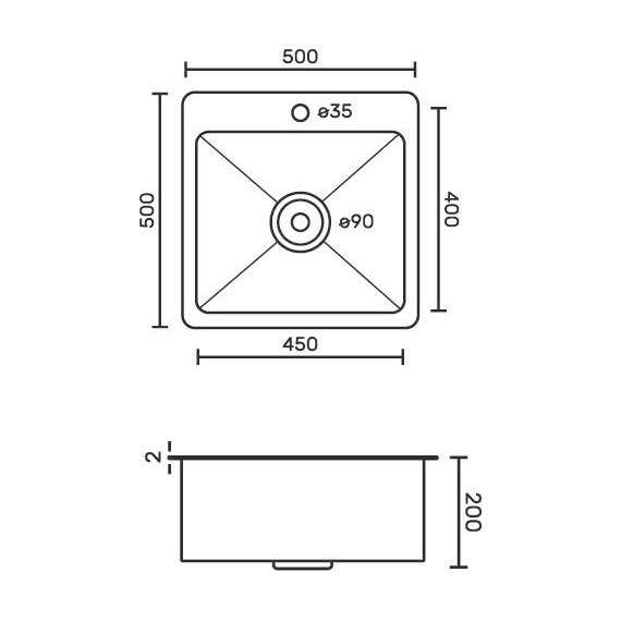 Кухонная мойка GFfrank 50502G 0.6 мм, графит фото 5